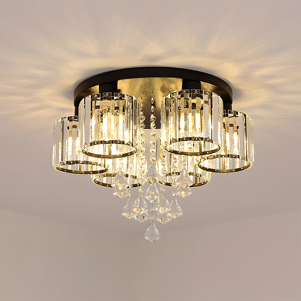Vespera | Hedendaagse Multi-Head Kristallen Prismaplafondlamp