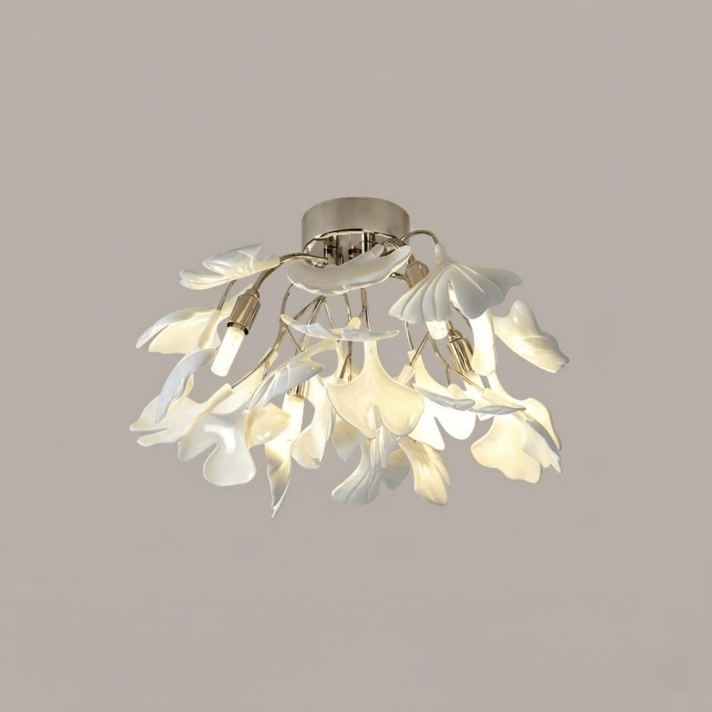 Zephryon | Botanische keramische bladcluster plafondlamp