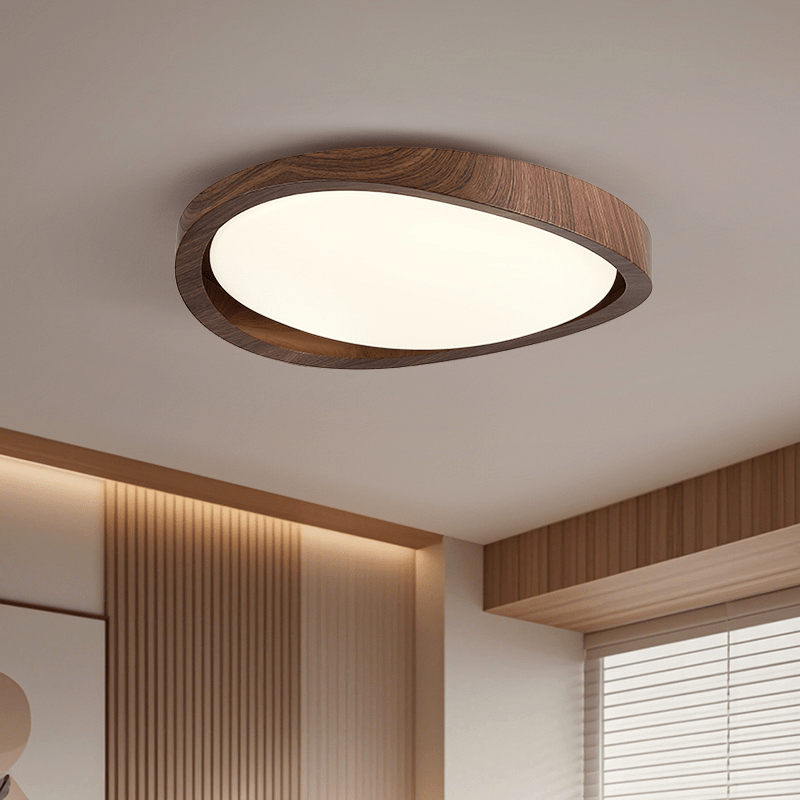 Kaelisyn | Organische Gebogen Houten Geometrische Silhouet Opbouw Plafondlamp