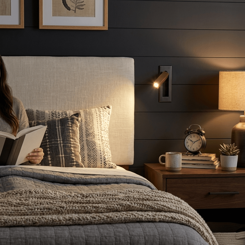 Vaelenor | Minimalistische Verborgen Uittrekbare Bedleeswandlamp