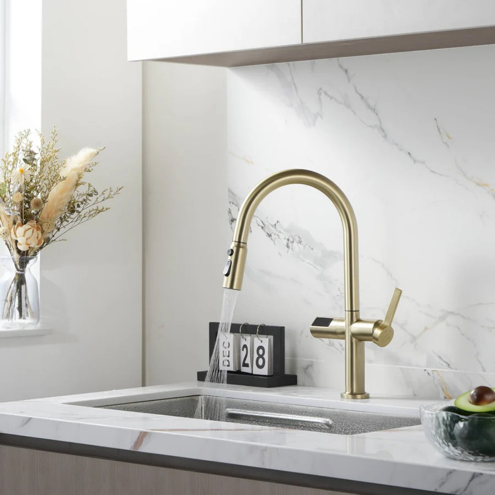 Kineti | Contactloze Slimme Wastafelmengkraan Keukenkraan met Uittrekbare Sprayer