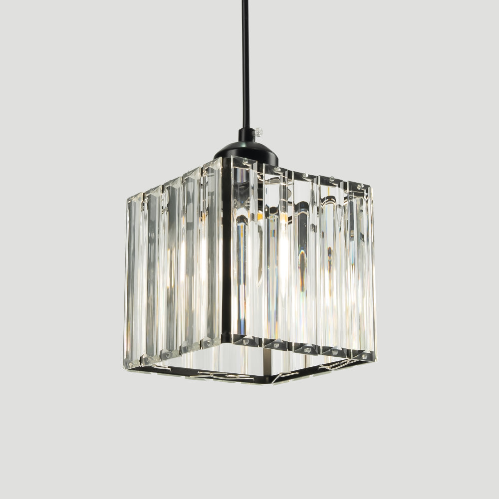 Cubica | Hedendaagse Multi-Licht Metalen en Kristallen Prismahanglamp