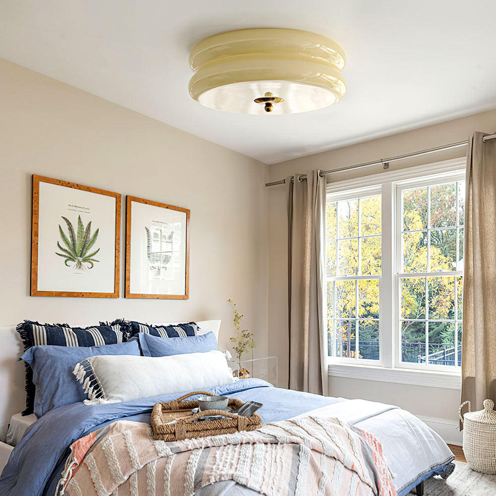 Crema | Vintage Crème Glazen Plafondlamp