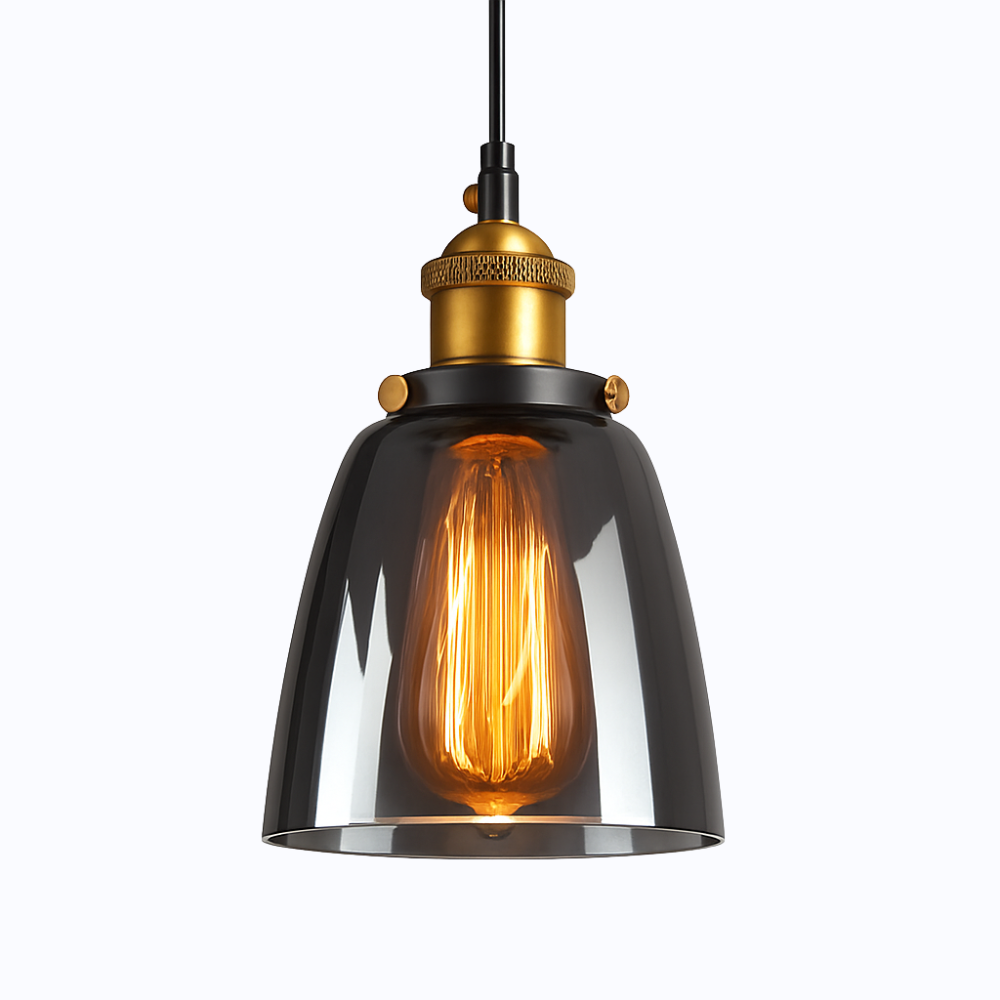 Velryth | Vintage Getint Glazen Hanglamp Met Gebogen Silhouet
