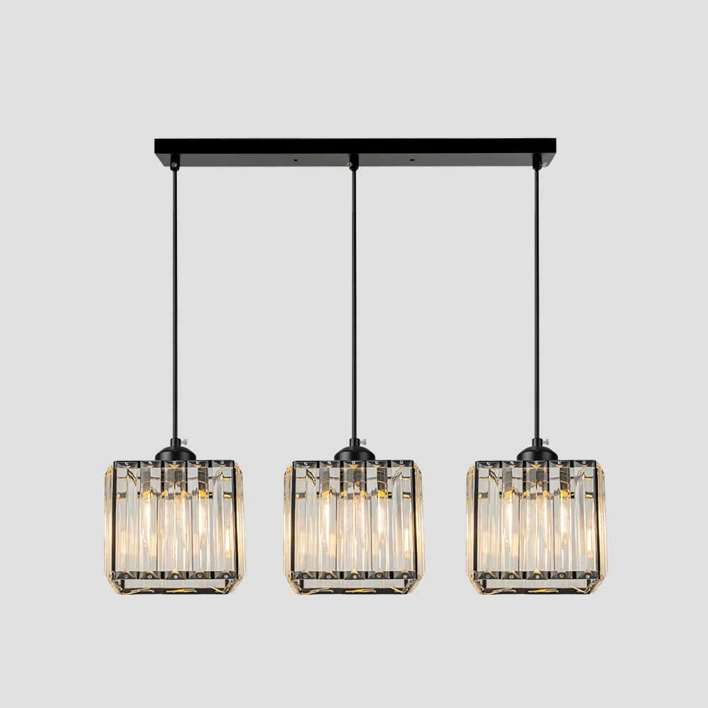 Cubica | Hedendaagse Multi-Licht Metalen en Kristallen Prismahanglamp