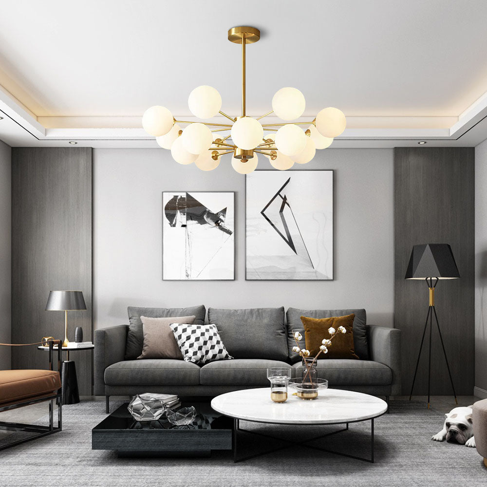 Aurum | Moderne Multi-Licht Frosted Glas Globe Sputnik Kroonluchter