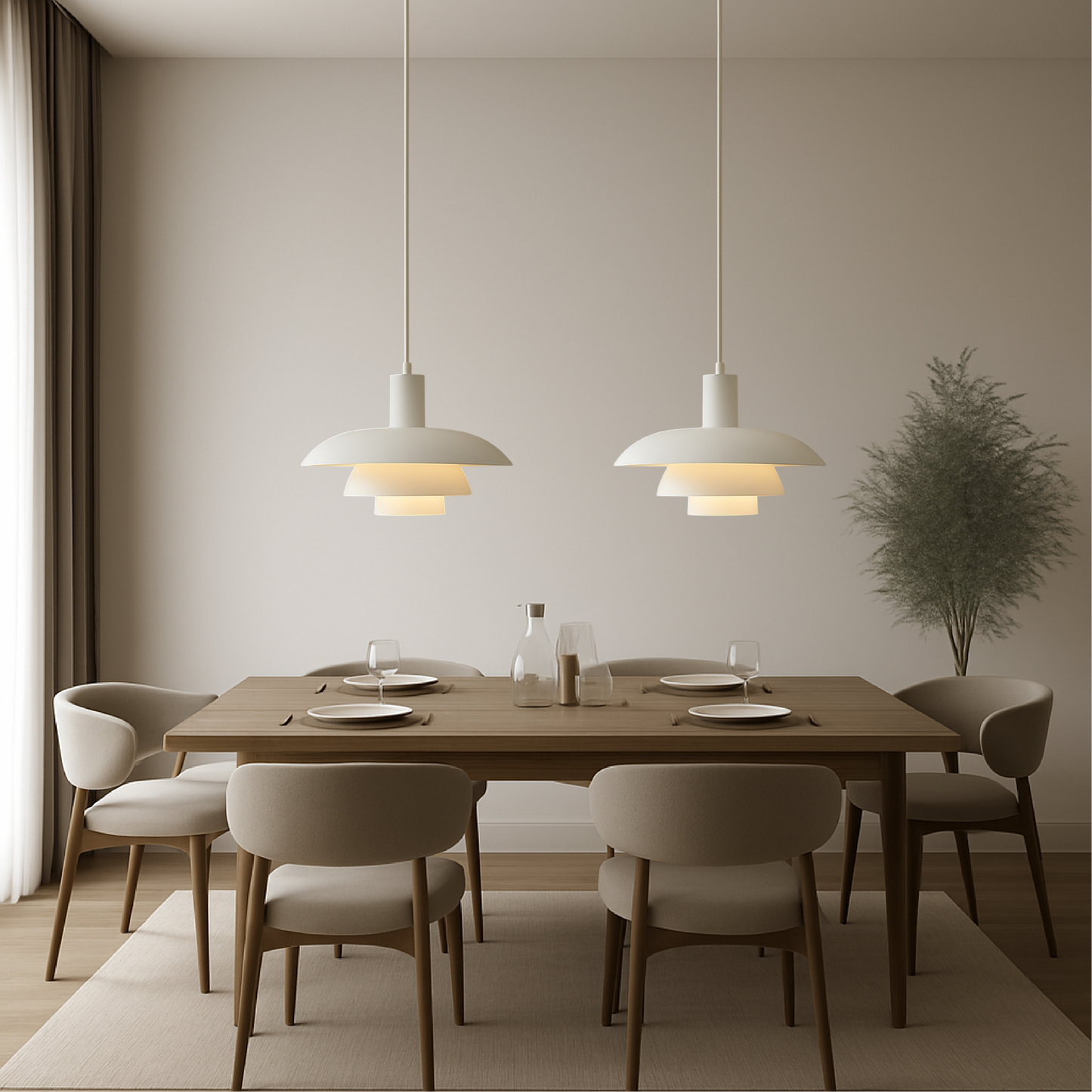 Dania | Minimalistische Deense Stijl Gelaagde Metalen Hanglamp