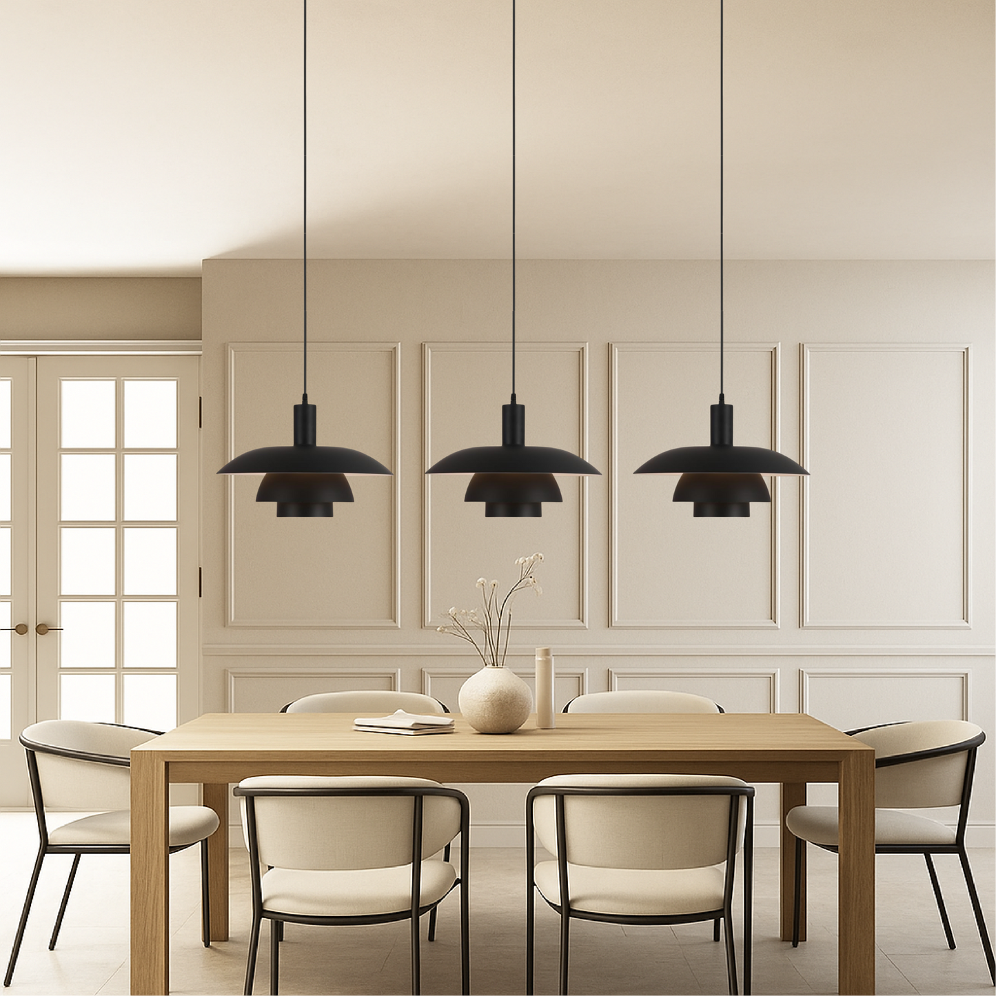 Dania | Minimalistische Deense Stijl Gelaagde Metalen Hanglamp