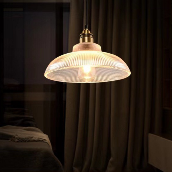 Kalsyr | Industriële Glazen Gebogen Silhouet Koepel Hanglamp