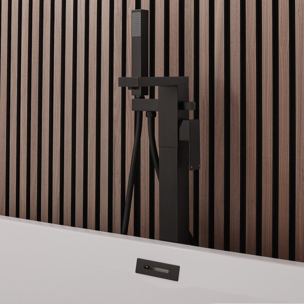 Kubik | Moderne Vierkante Vrijstaande Douchemengkraan Met Handdouche