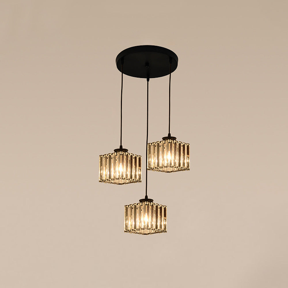 Cubica | Hedendaagse Multi-Licht Metalen en Kristallen Prismahanglamp