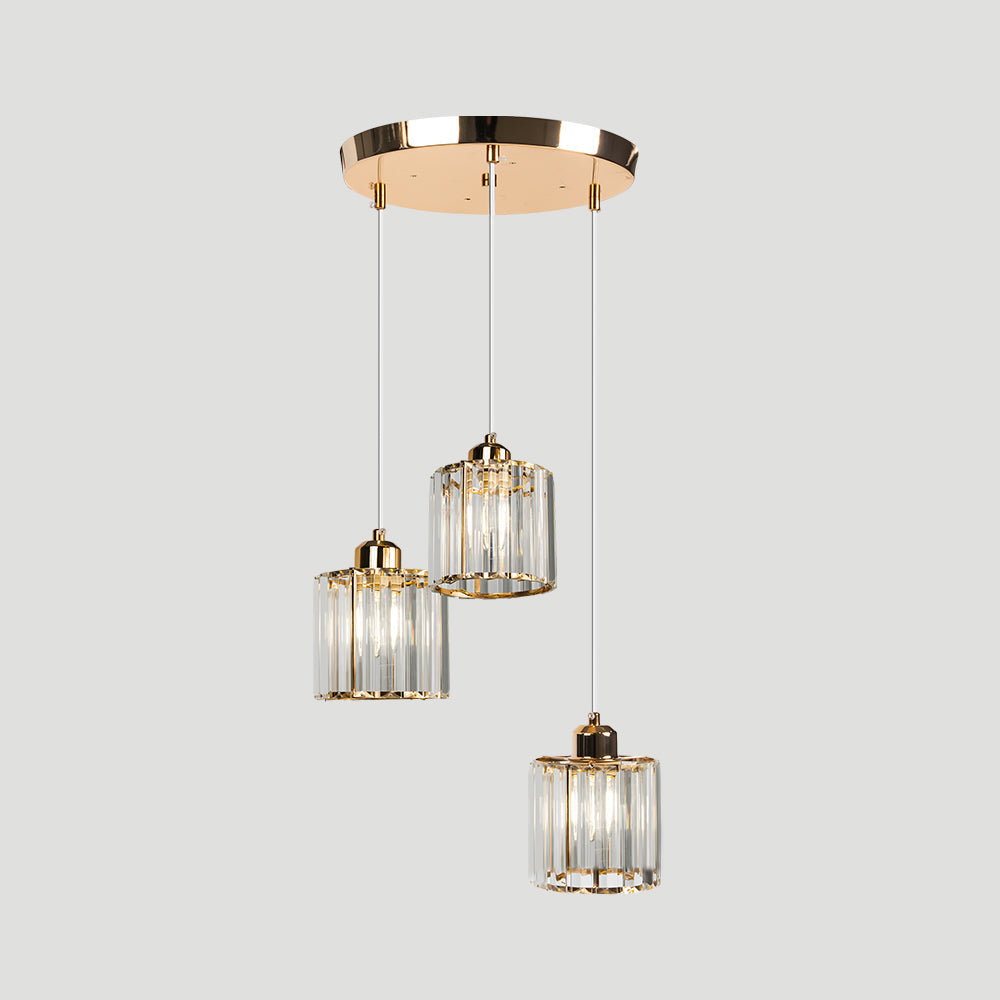 Cubica | Hedendaagse Multi-Licht Metalen en Kristallen Prismahanglamp