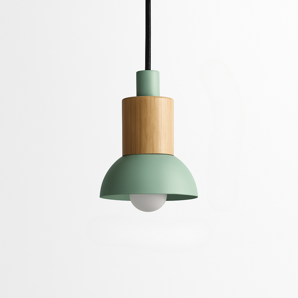 Briventa | Noordse Geometrische Houten Metalen Moderne Hanglamp Plafondlamp