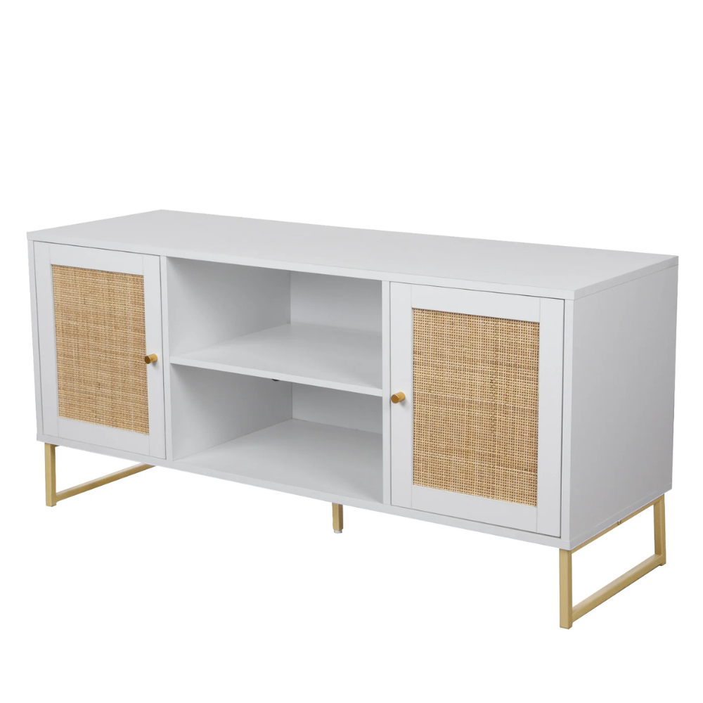 Cora | Moderne Rieten Opbergkast en Media Console TV Stand