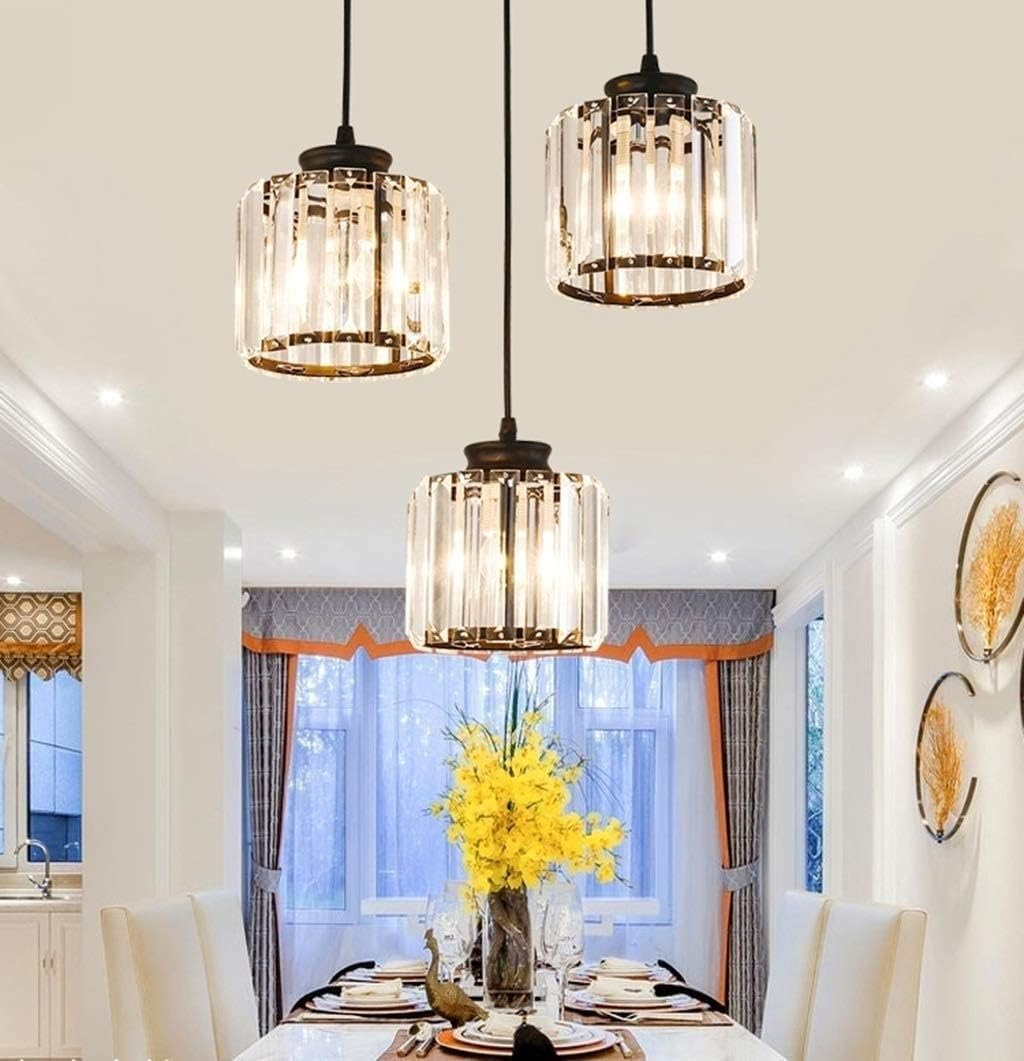 Cubica | Hedendaagse Multi-Licht Metalen en Kristallen Prismahanglamp