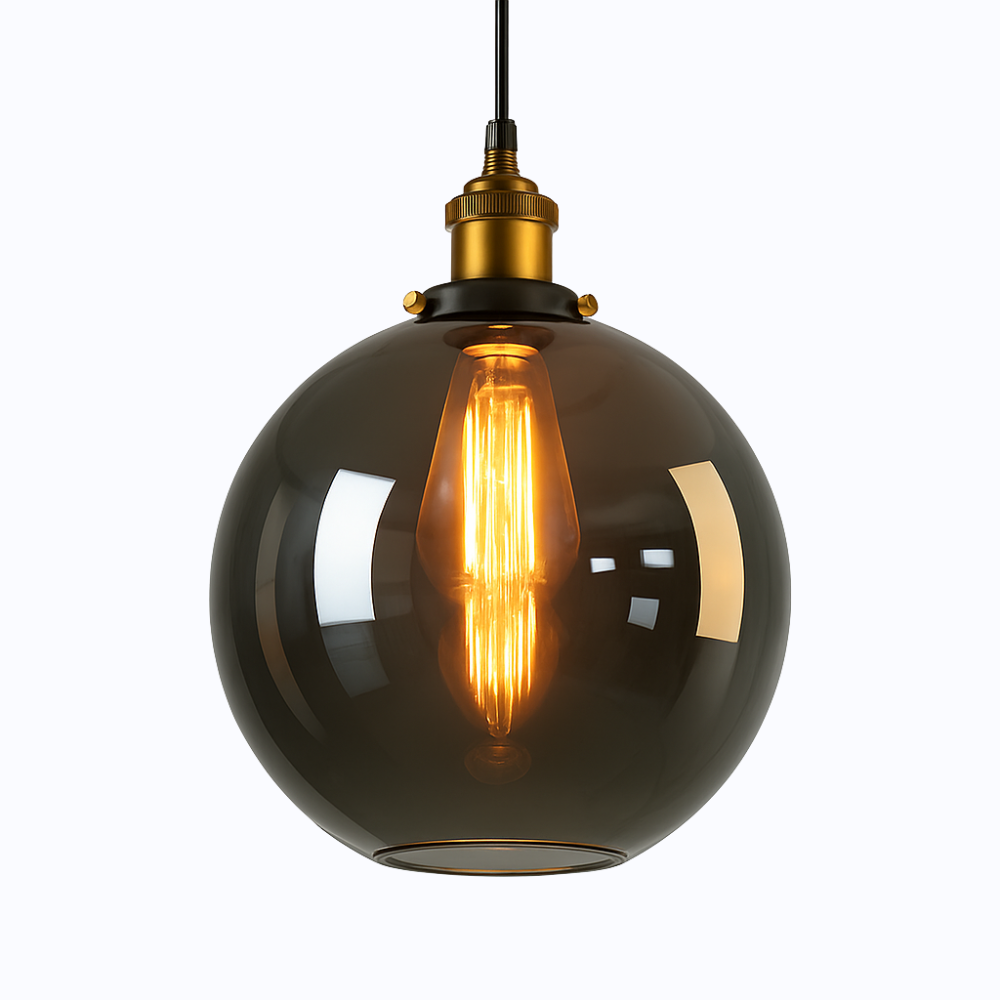 Velryth | Vintage Getint Glazen Hanglamp Met Gebogen Silhouet