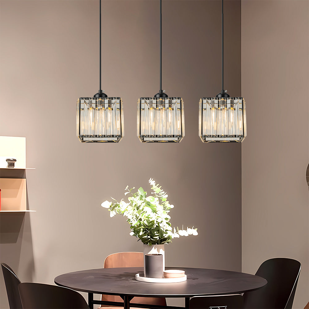 Cubica | Hedendaagse Multi-Licht Metalen en Kristallen Prismahanglamp