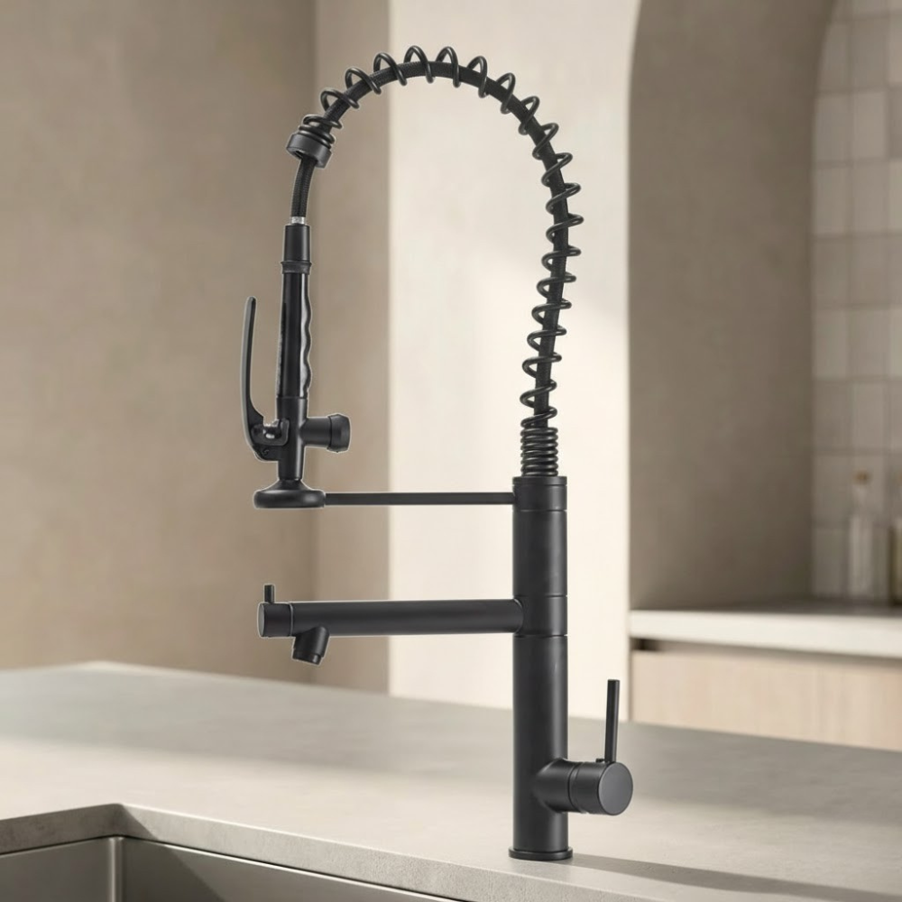 Vantage | Dubbele Handgreep Keukenkraan met Uittrekbare Handdouche