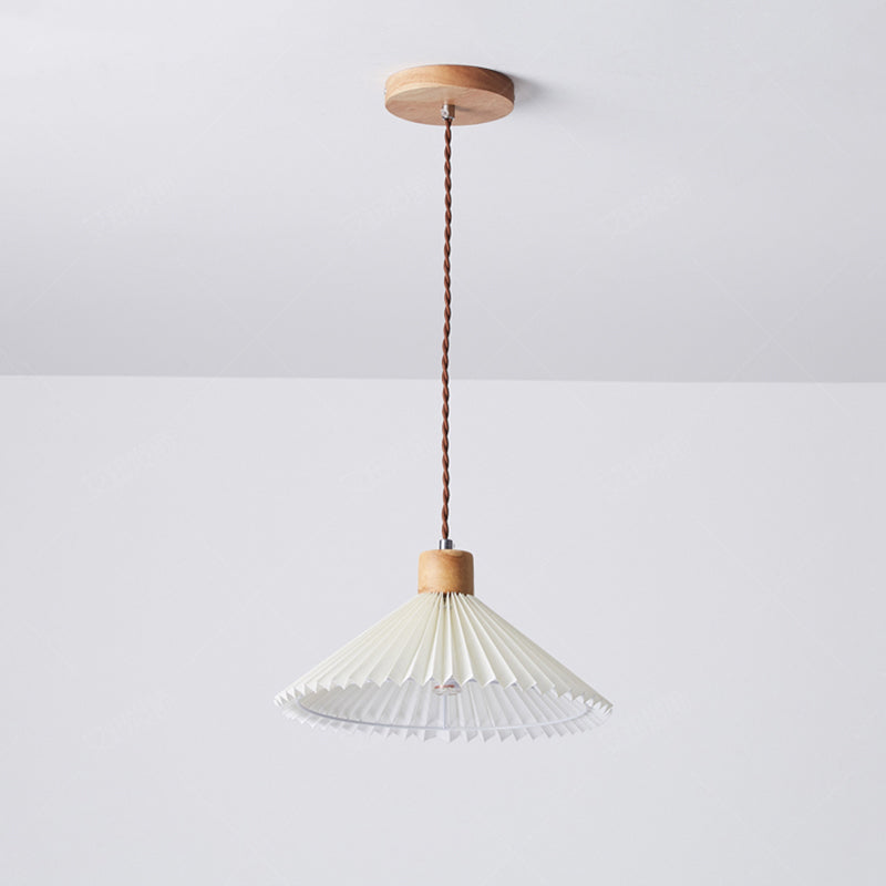 Luvithos | Architectonische Cluster Plissé Geplooide Houten Hanglamp