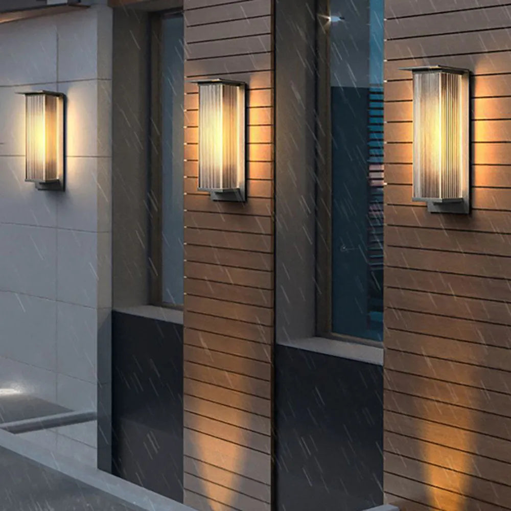 Vorawa | Slank Industriële Zwarte Waterdichte Rechthoekige Buitenlamp