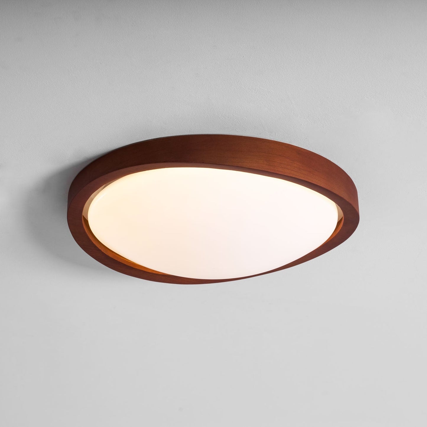 Kaelisyn | Organische Gebogen Houten Geometrische Silhouet Opbouw Plafondlamp