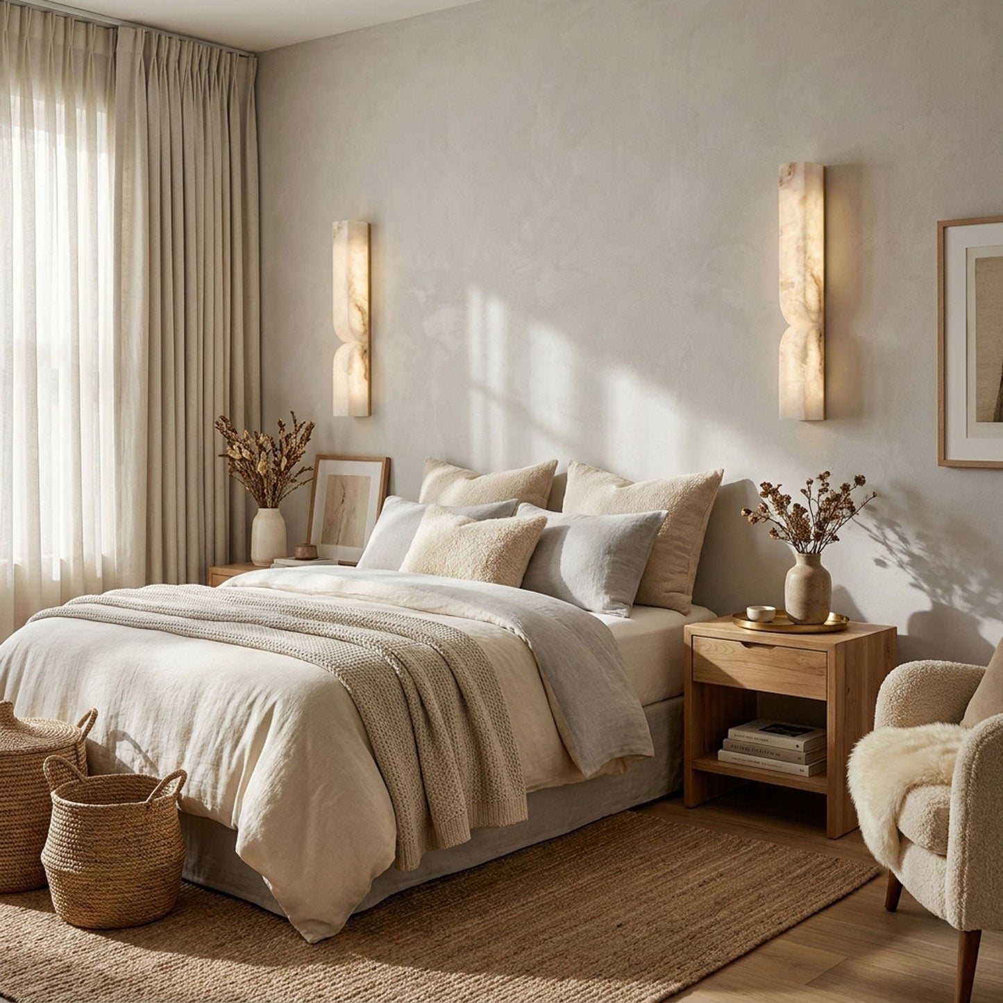 Marbrisso | Minimalistische Gesneden Albast Steen Wandlamp