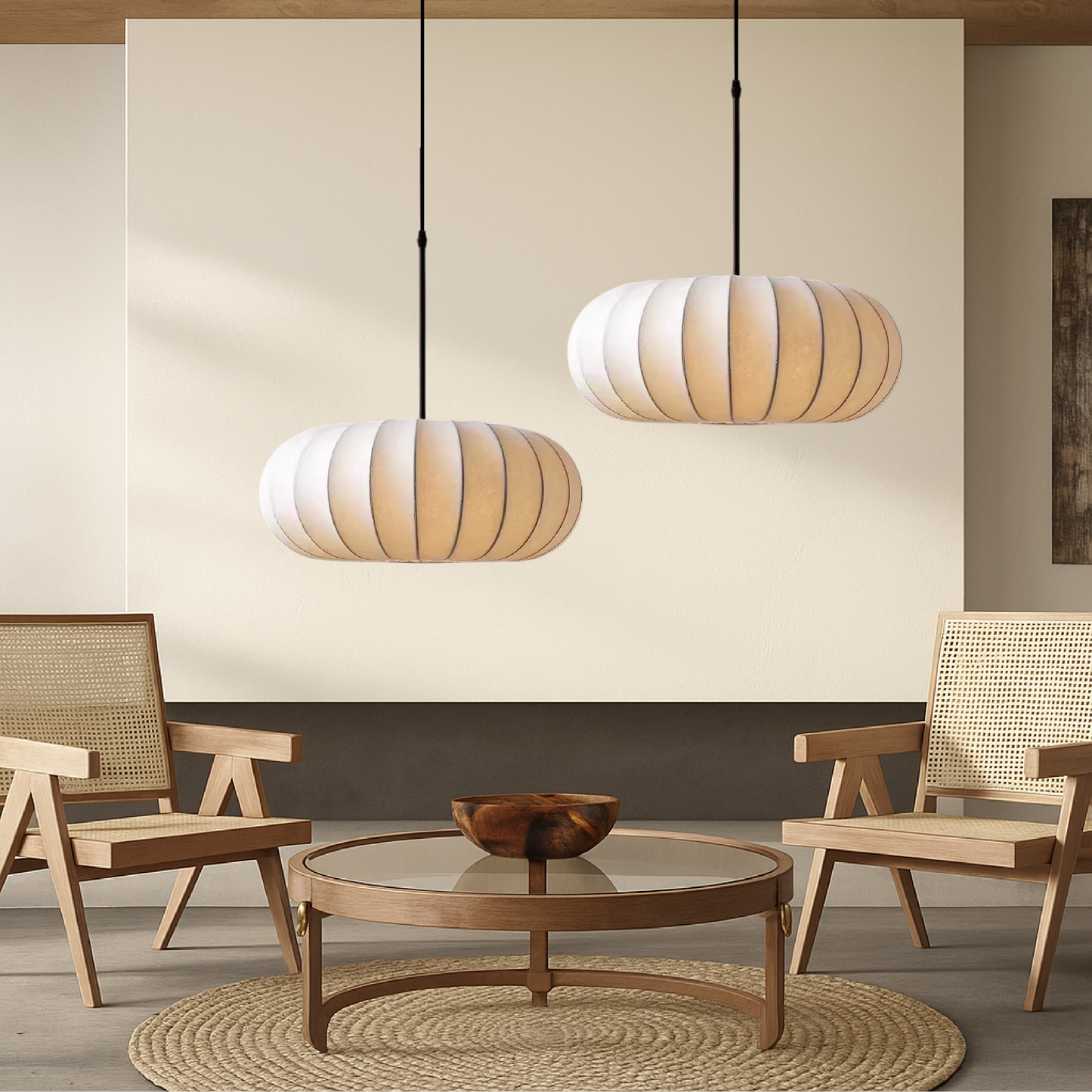 Serica | Wabi Sabi Geribbelde Ovale Hanglamp