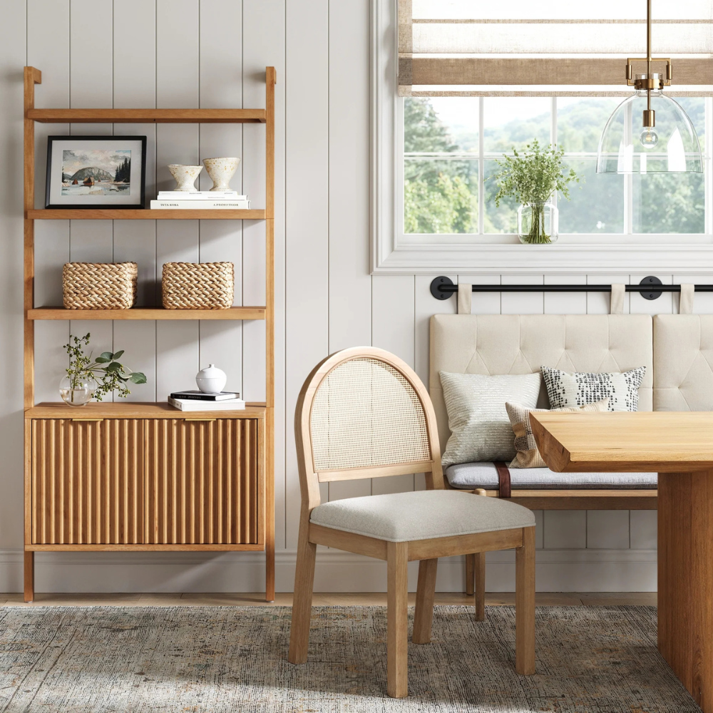 Viste | Massief Houten Display Boekenkast En Dubbele Deur Opbergkast