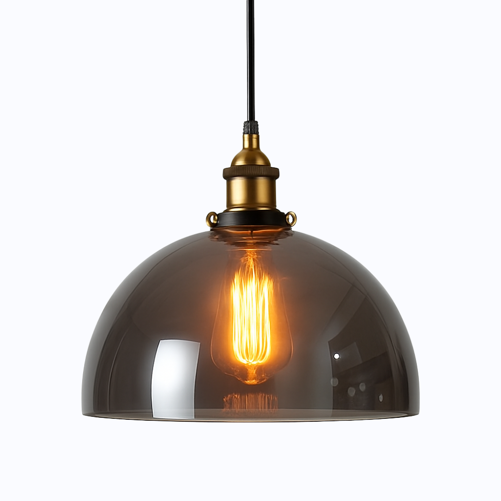 Velryth | Vintage Getint Glazen Hanglamp Met Gebogen Silhouet