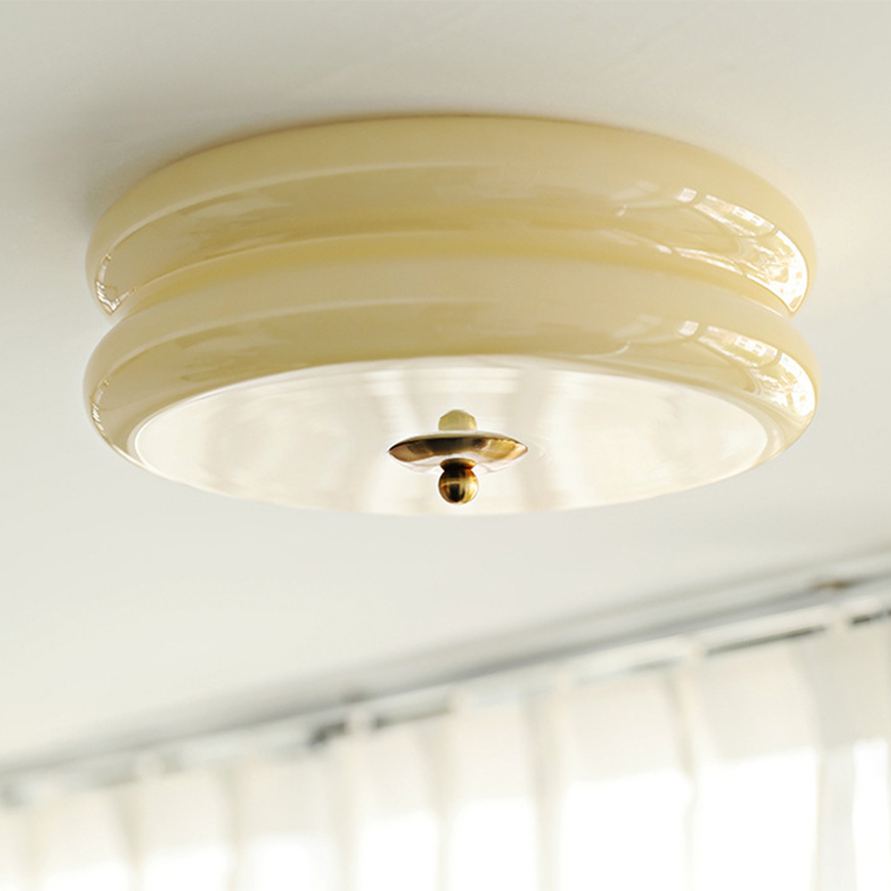Crema | Vintage Crème Glazen Plafondlamp