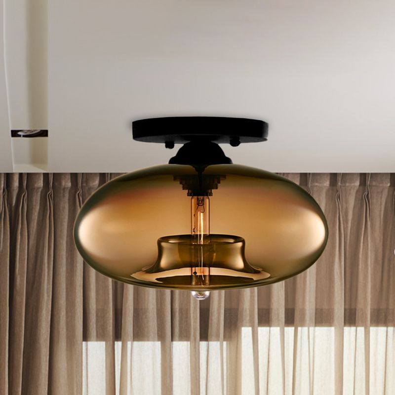 Murae | Retro Industriële Bol Flush Mount Plafondlamp