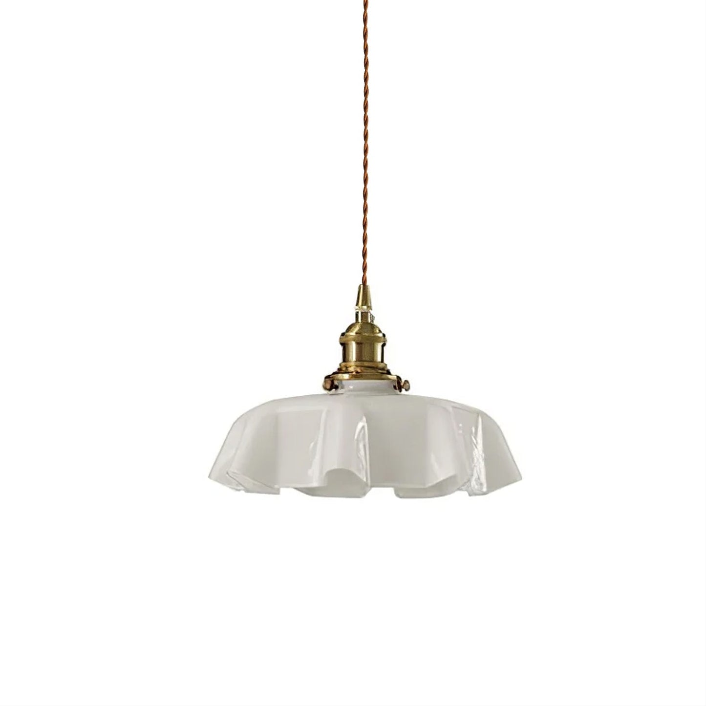 Kelvarna | Vintage Geplooide Glazen Fluted Hanglamp