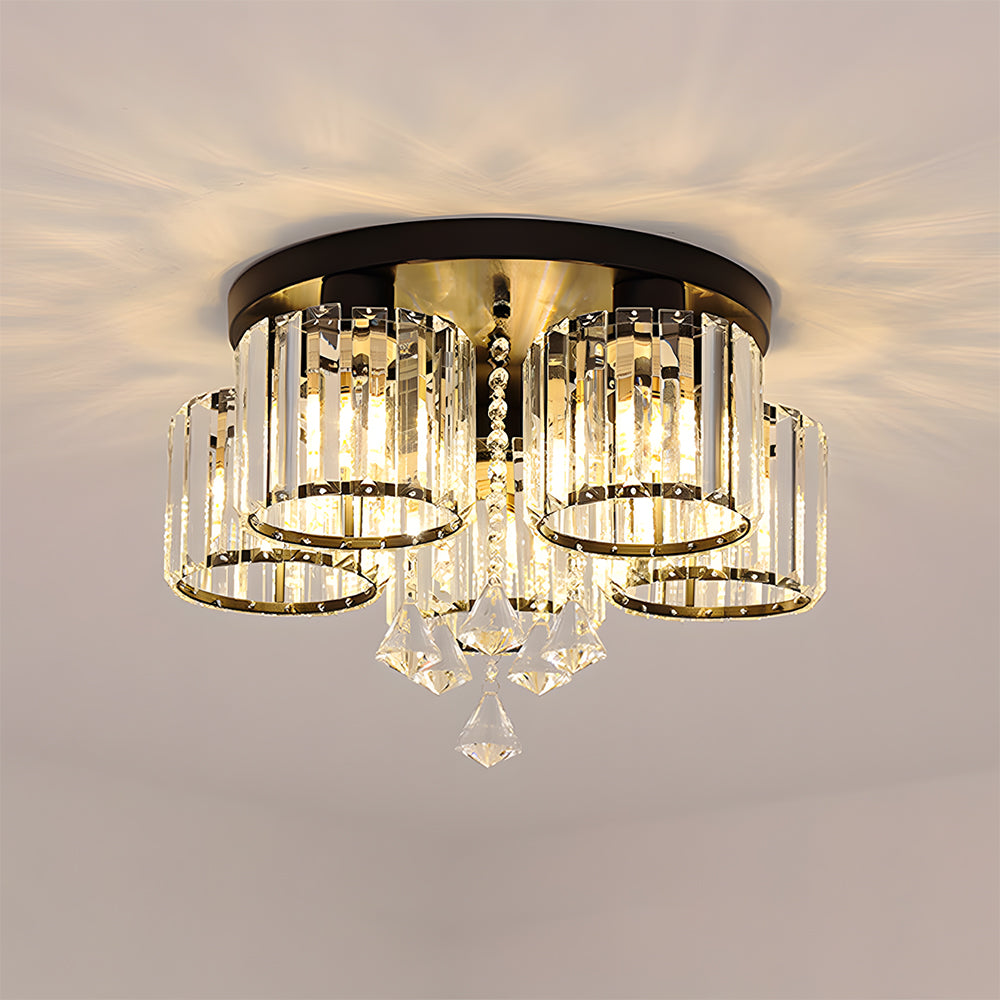 Vespera | Hedendaagse Multi-Head Kristallen Prismaplafondlamp