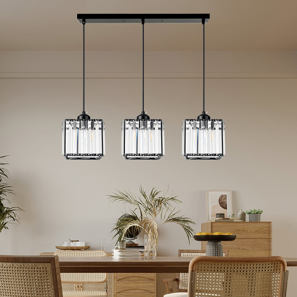 Cubica | Hedendaagse Multi-Licht Metalen en Kristallen Prismahanglamp
