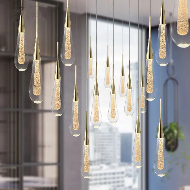 Voraele | Elegante Facet Kristal Druppel Hanglamp