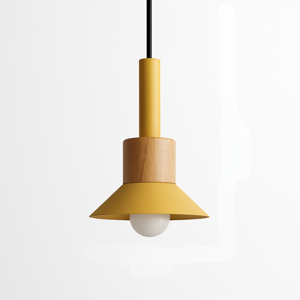 Briventa | Noordse Geometrische Houten Metalen Moderne Hanglamp Plafondlamp