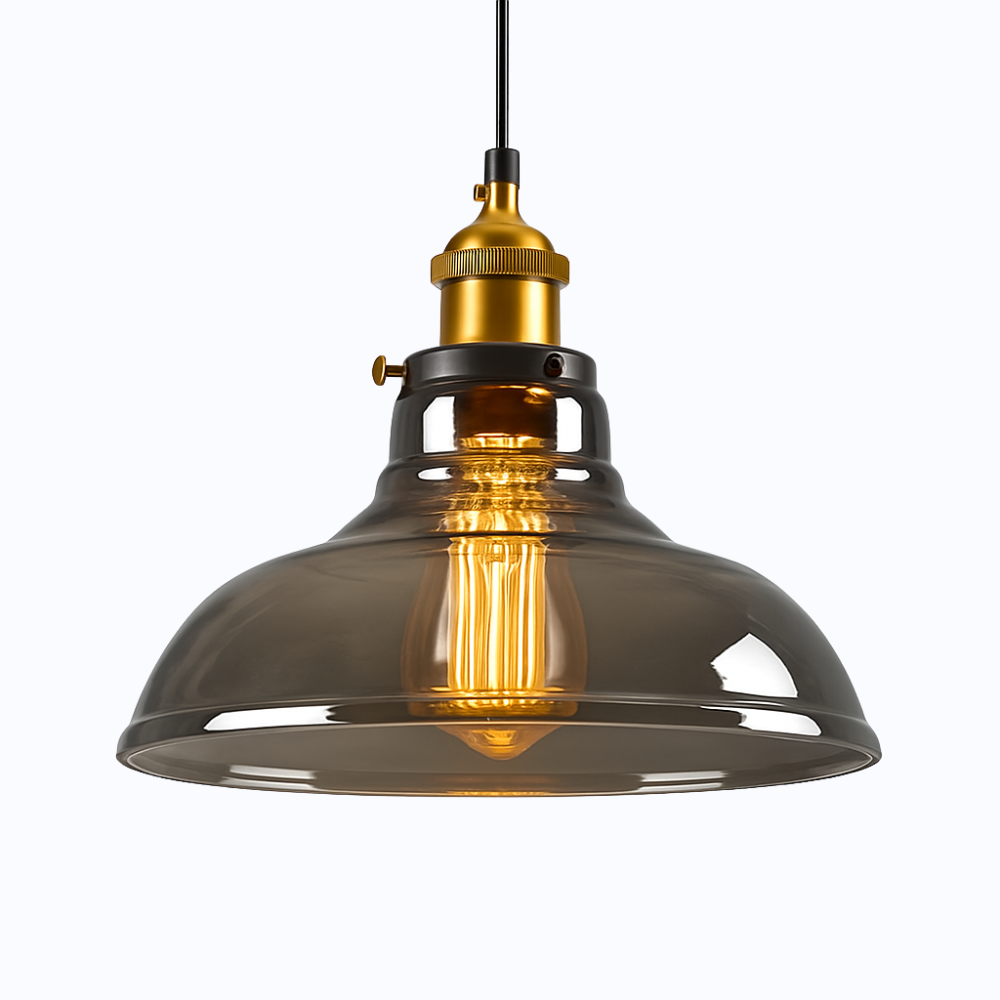 Velryth | Vintage Getint Glazen Hanglamp Met Gebogen Silhouet