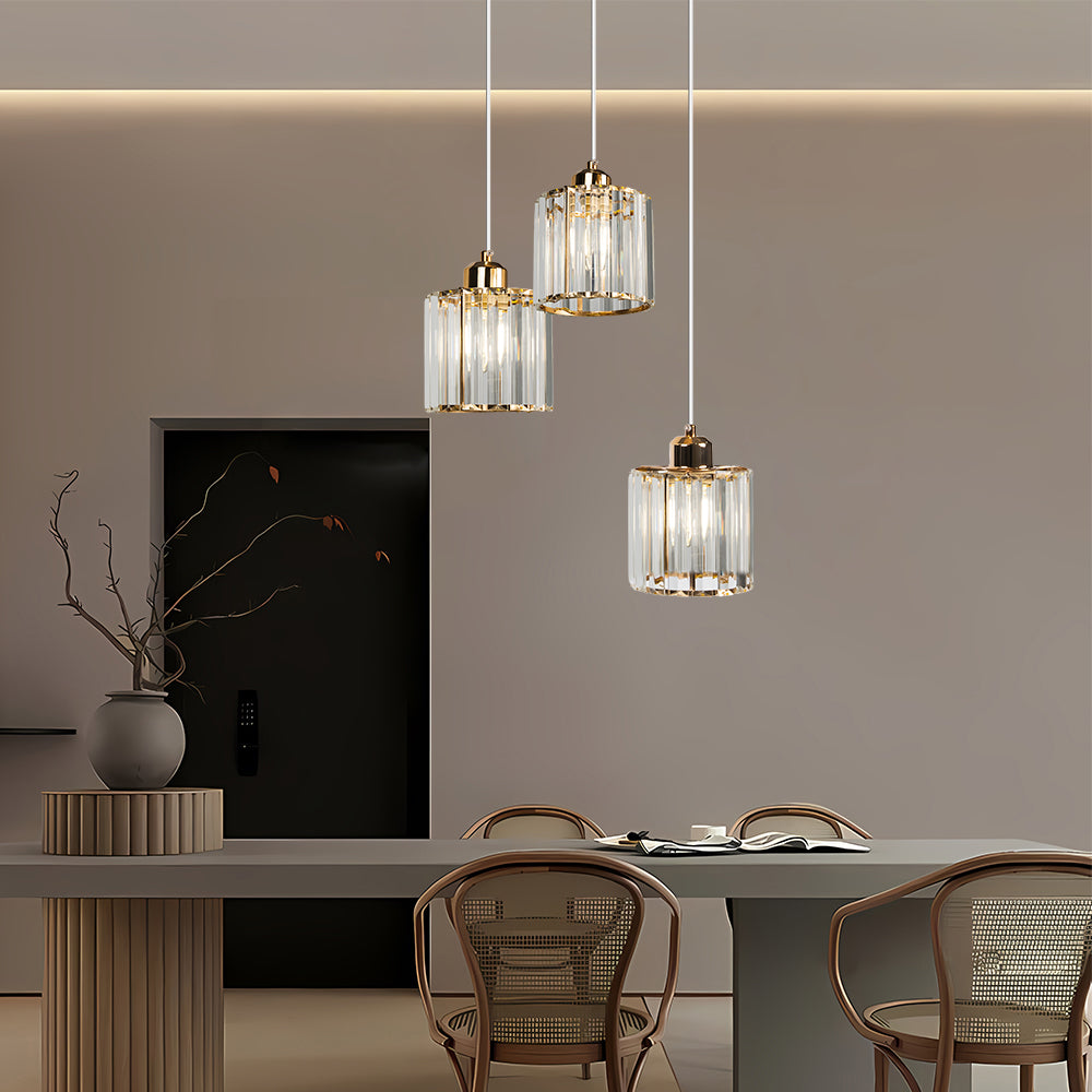 Cubica | Hedendaagse Multi-Licht Metalen en Kristallen Prismahanglamp