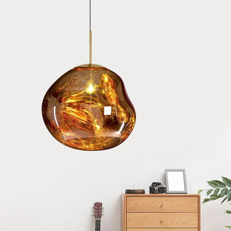 Zora | Moderne Abstract Gesmolten Glazen Translucente Hanglamp