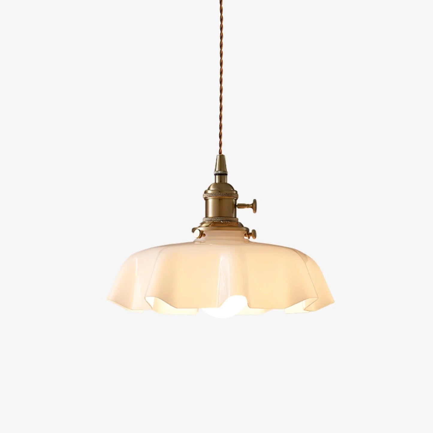 Kelvarna | Vintage Geplooide Glazen Fluted Hanglamp