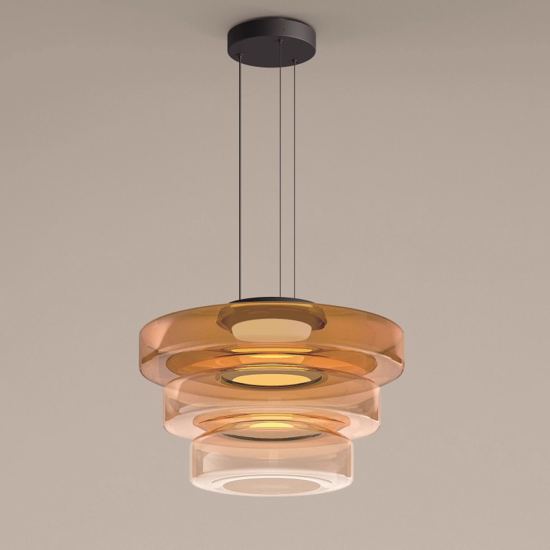 Ambera | Strakke Translucente Laagglas Hanglamp