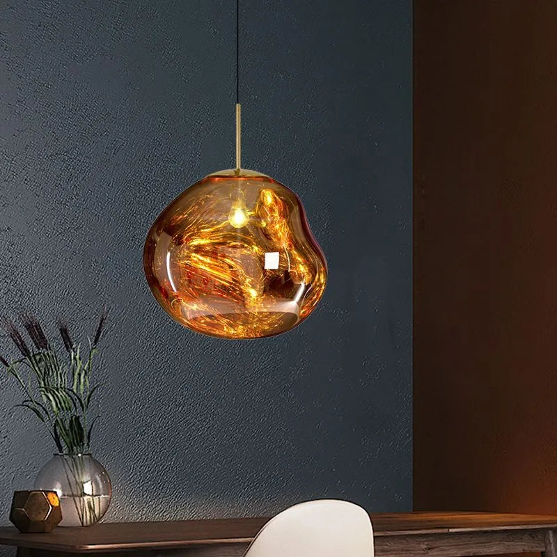 Zora | Moderne Abstract Gesmolten Glazen Translucente Hanglamp