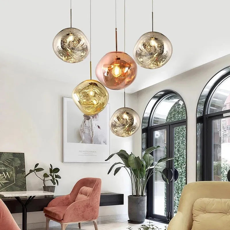 Zora | Moderne Abstract Gesmolten Glazen Translucente Hanglamp