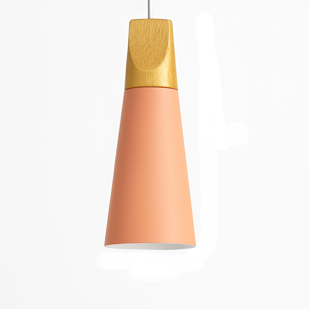 Virelo | Moderne Noordse metalen en houten hanglamp