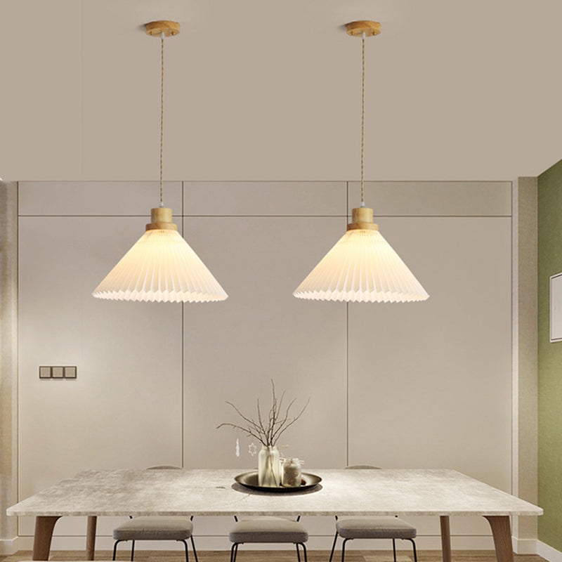 Luvithos | Architectonische Cluster Plissé Geplooide Houten Hanglamp