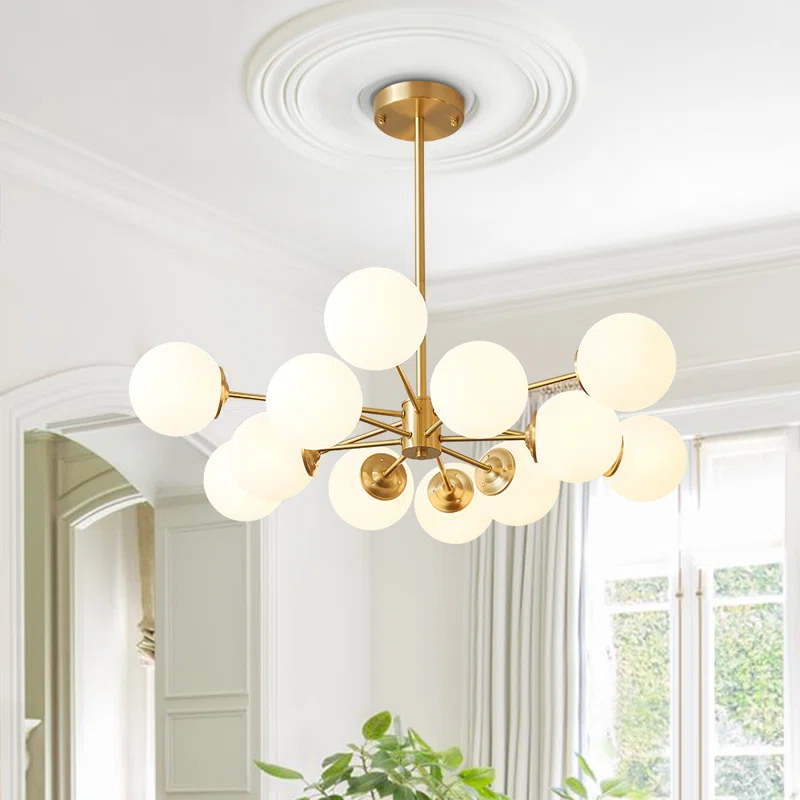 Aurum | Moderne Multi-Licht Frosted Glas Globe Sputnik Kroonluchter