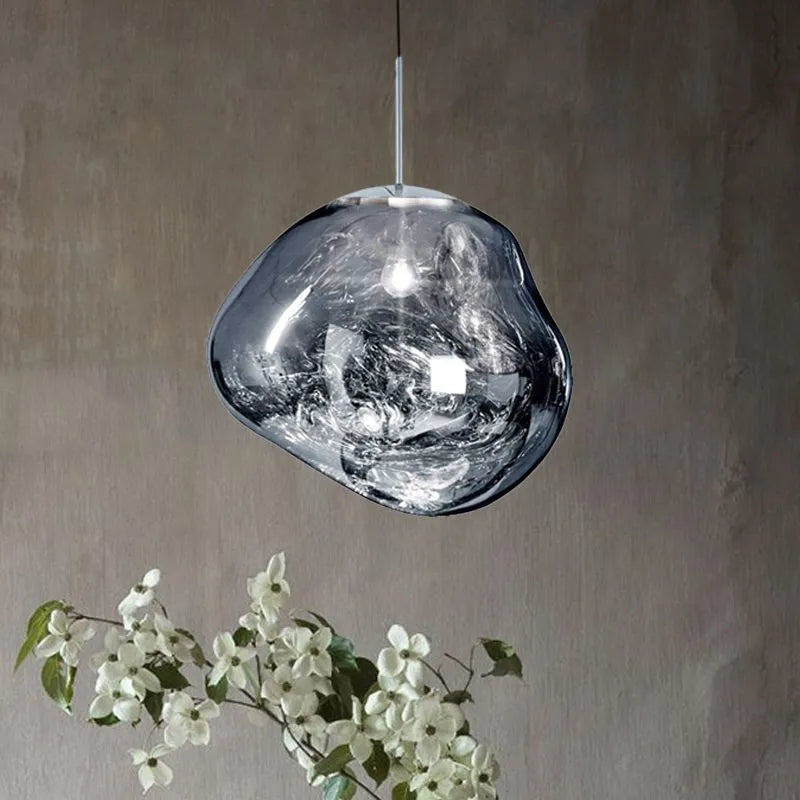 Zora | Moderne Abstract Gesmolten Glazen Translucente Hanglamp