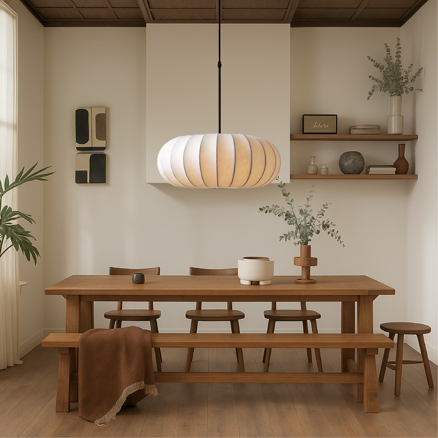 Serica | Wabi Sabi Geribbelde Ovale Hanglamp