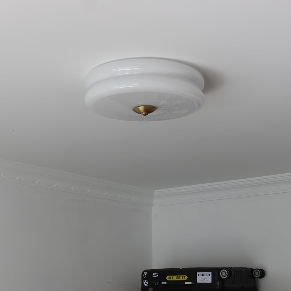 Crema | Vintage Crème Glazen Plafondlamp