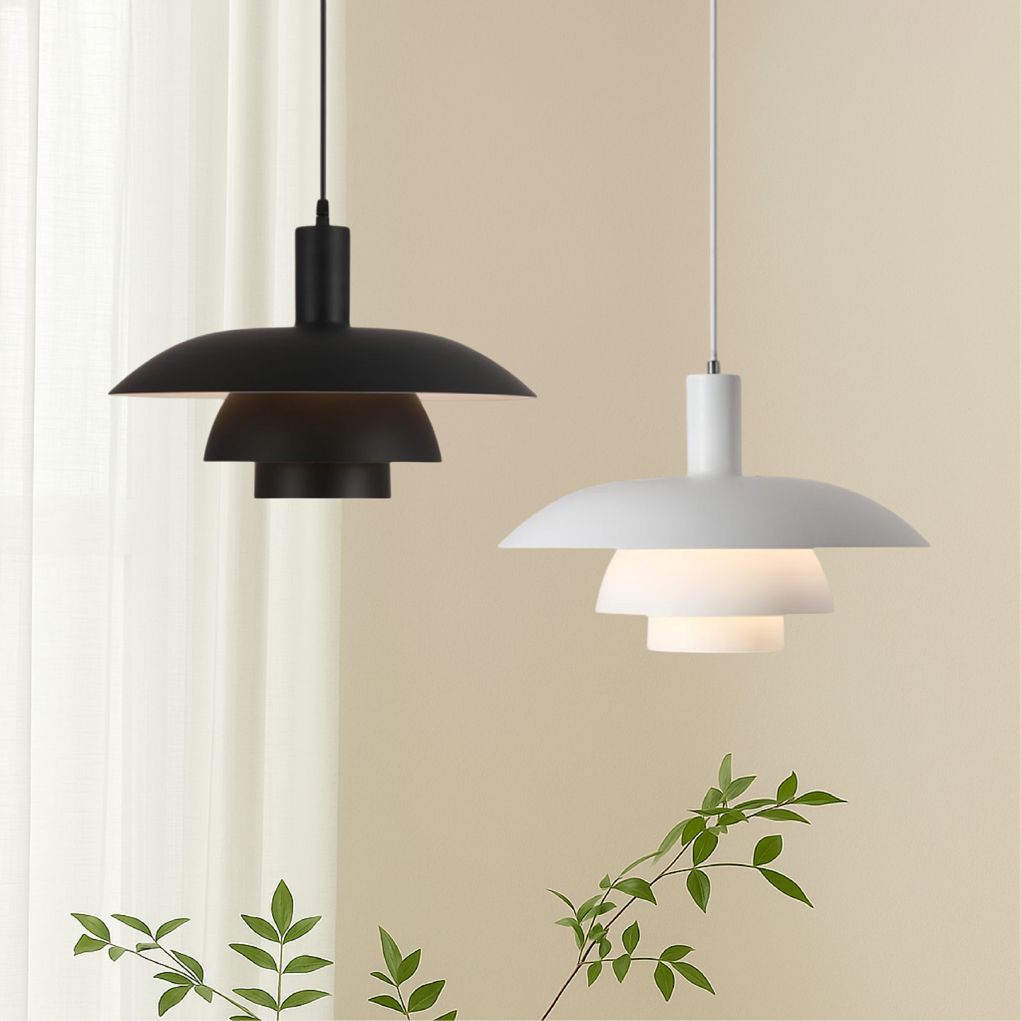 Dania | Minimalistische Deense Stijl Gelaagde Metalen Hanglamp